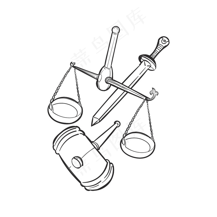 正义概念手绘插图