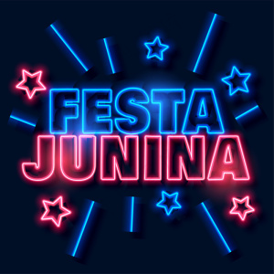 junina霓虹灯文本节