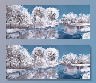 雪景冬天湖边雪景