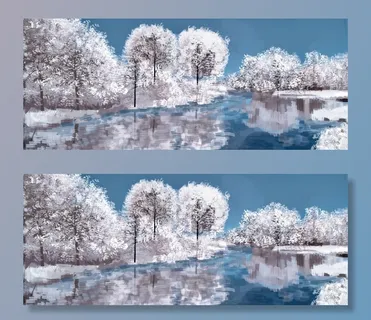 雪景冬天湖边雪景 雪景冬天湖边雪景