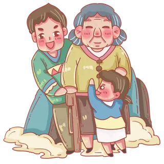 重阳节一家子孝敬