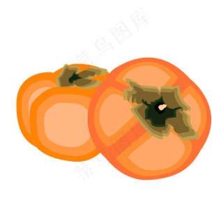 秋分秋收农作物柿子矢量元素