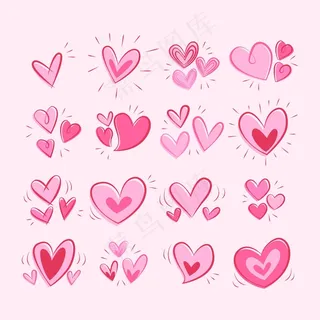 手绘设计心形系列