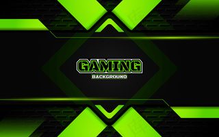 抽象的未来黑色和绿色游戏背景