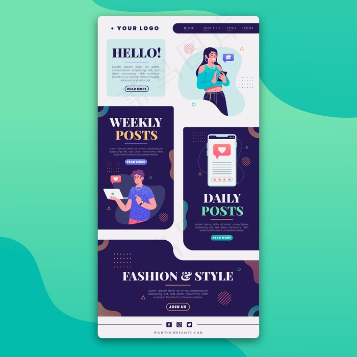 带有插图的Blogger电子邮件模板