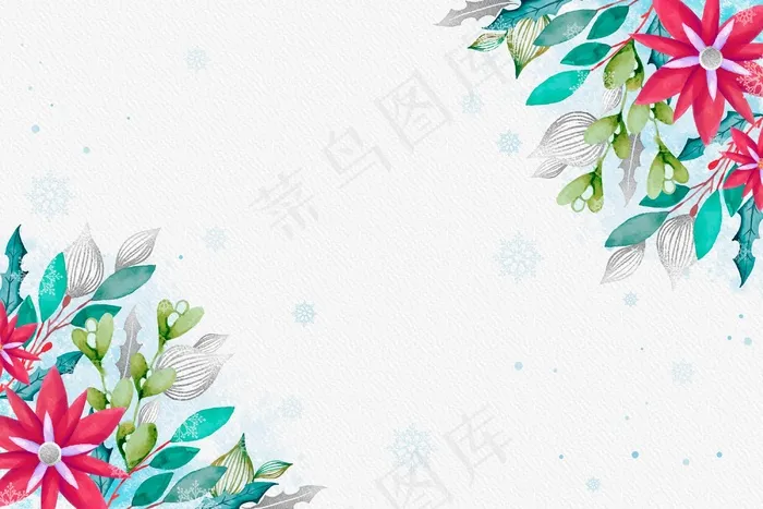 水彩画圣诞背景eps,ai矢量模版下载