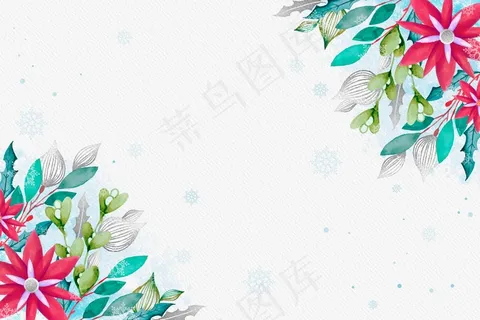 水彩画圣诞背景