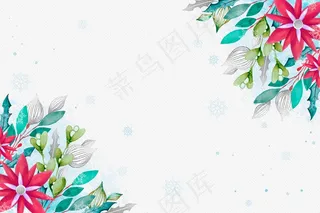 水彩画圣诞背景