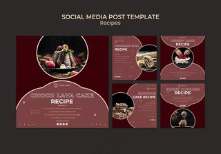 甜点食谱社交媒体发布模板