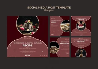 甜点食谱社交媒体发布模板