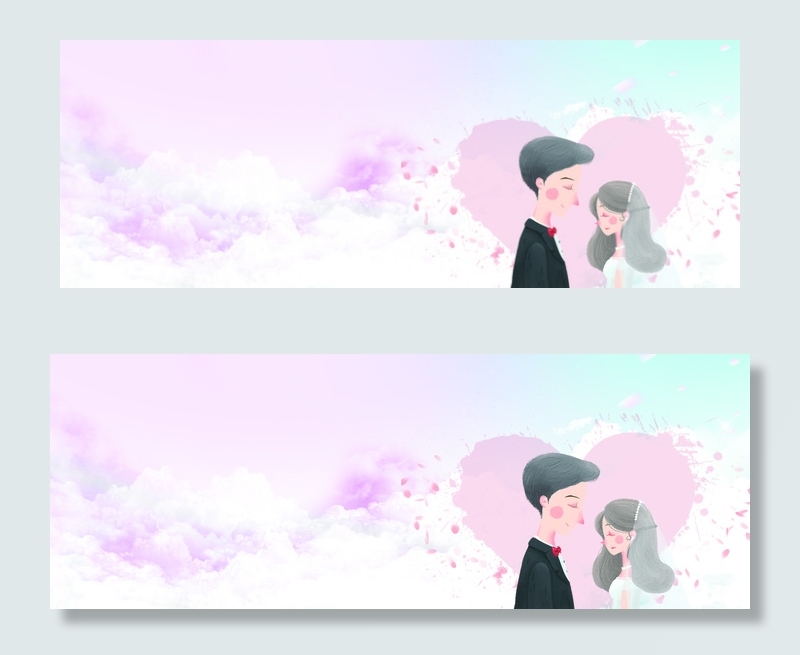 浪漫情人节唯美banner(1920*700px 	       )psd模版下载
