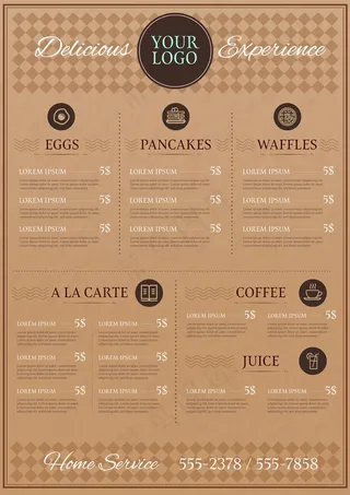 数字餐厅菜单垂直格式