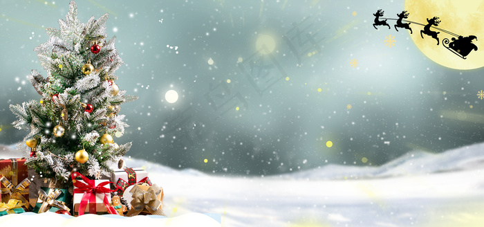 圣诞节简约雪地背景