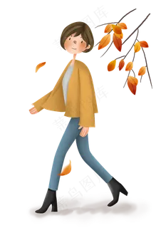 秋装冬装时尚可爱女性