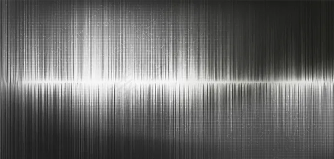 灰色数字声波和地震波,背景为黑色。 灰色数字声波和地震波,背景为黑色。