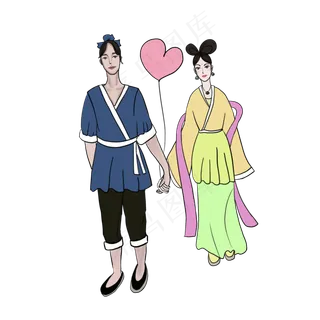 七夕情人节女郎织女鹊桥会