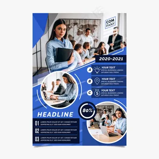 带照片的抽象商务宣传单,DM传单