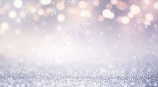 抽象复古节日背景灯闪烁。蓝色和金色，复制空间。