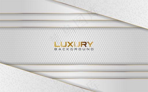 豪华浅银色背景，金色线条