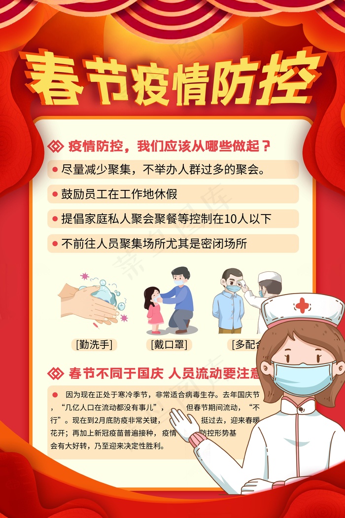 新冠疫情防控海报展板psd模版下载