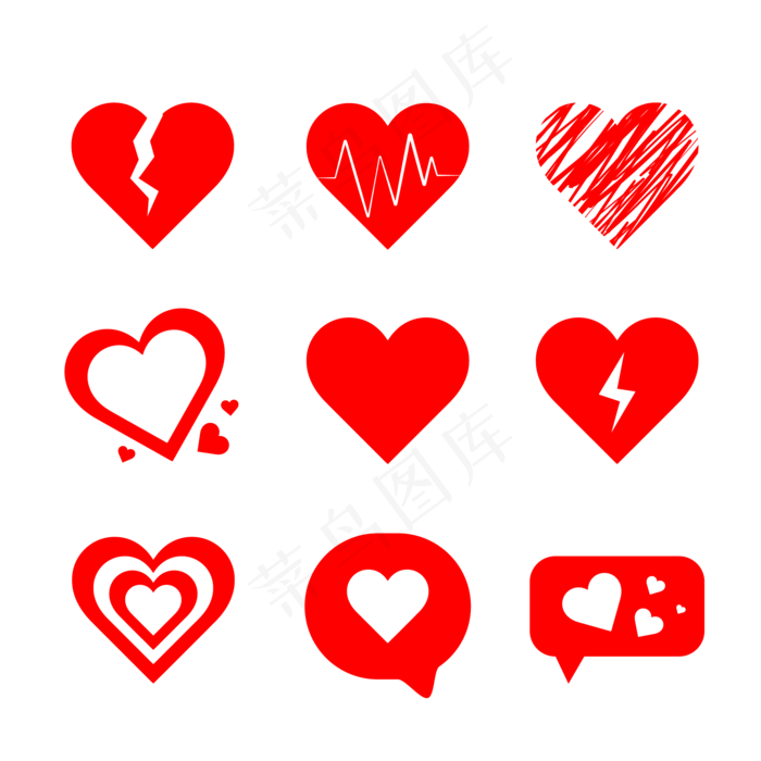 七夕爱情爱心装饰图形