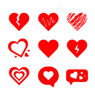 七夕爱情爱心装饰图形