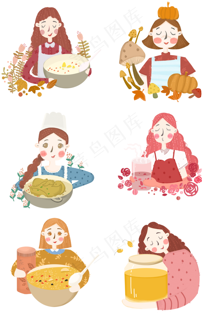 秋季秋天养生女孩养生食物养生茶(2000X3020(DPI:300))psd模版下载