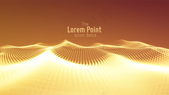 抽象粒子波，具有浅景深的点阵列。未来派插图。技术数据点的数字飞溅或爆炸。