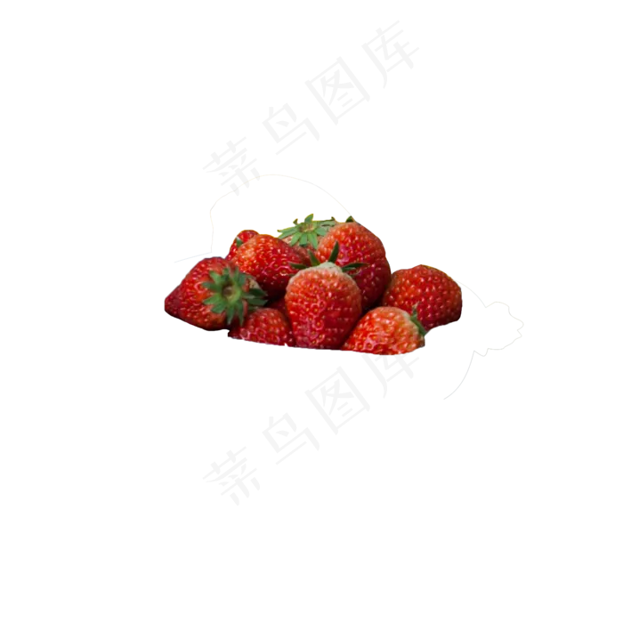 红色创意真实草莓食物元素(2000X2000(DPI:300))psd模版下载