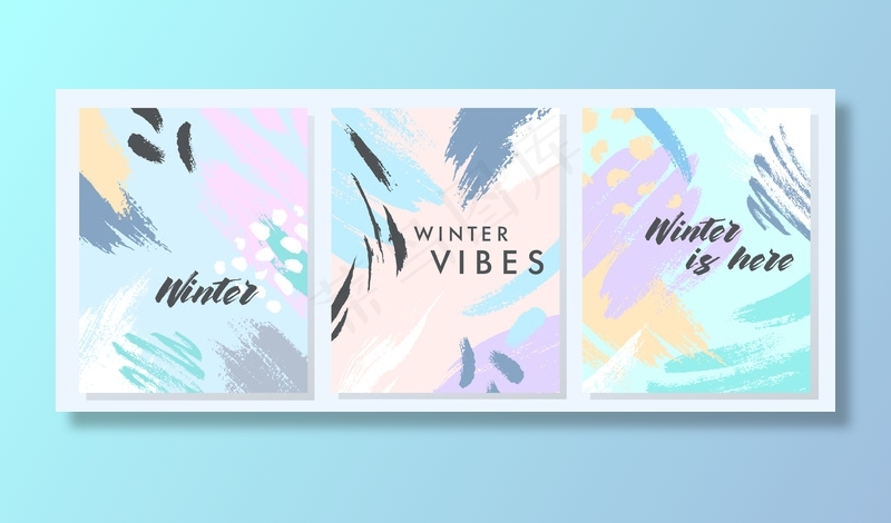 独特的冬季艺术卡