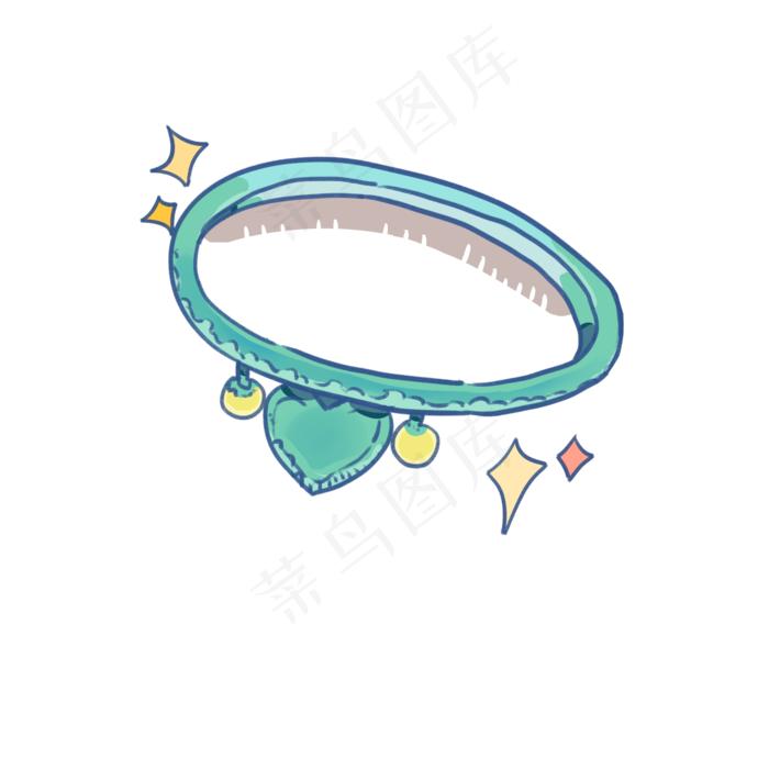 七夕情人节礼物玉手镯插画