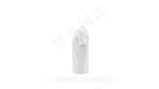白色t恤模型样机模板，侧视图