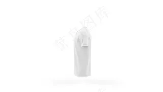 白色t恤模型样机模板，侧视图