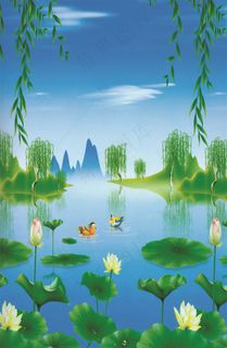 电视墙背景画效果图片