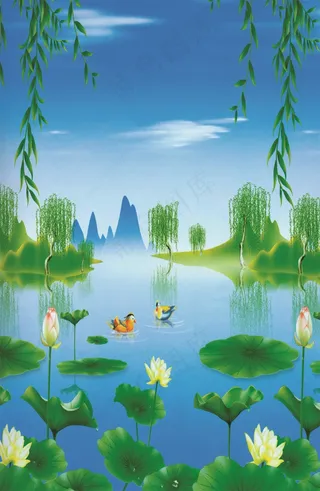 电视墙背景画效果图片