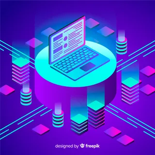 等轴测数据可视化概念背景