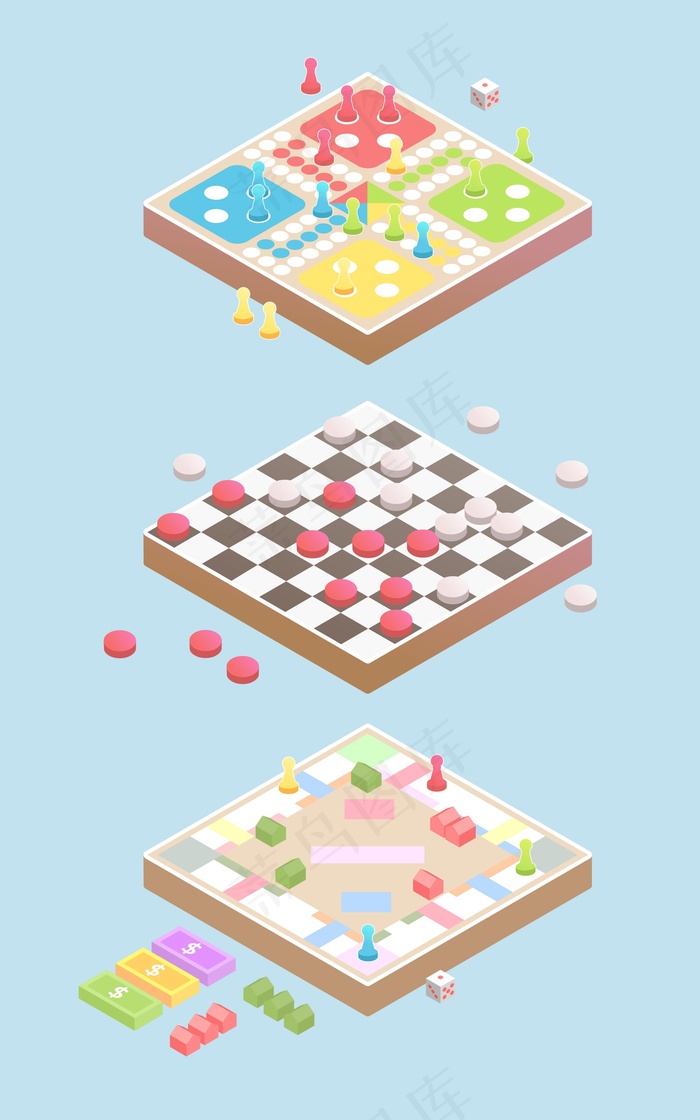棋盘游戏系列eps,ai矢量模版下载