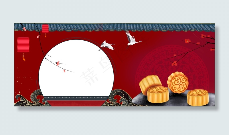 简约中秋佳节月饼促销活动背景海报