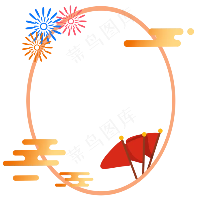 国旗烟花边框(2000X2000(DPI:300))psd模版下载