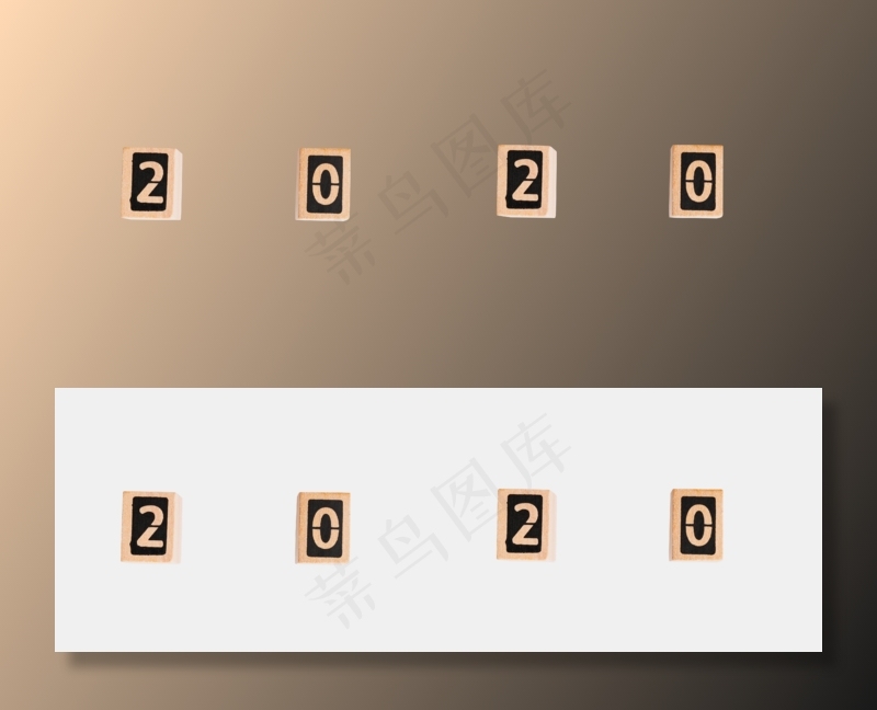 2020新年小数字白色背景图片(3600X4000(DPI:300))