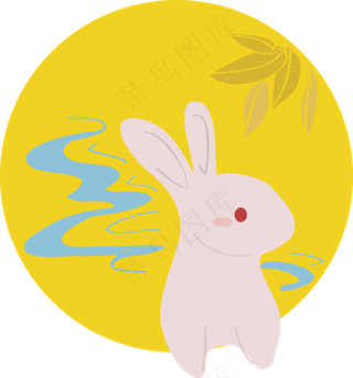 中秋节兔子和月亮