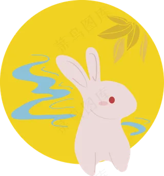 中秋节兔子和月亮
