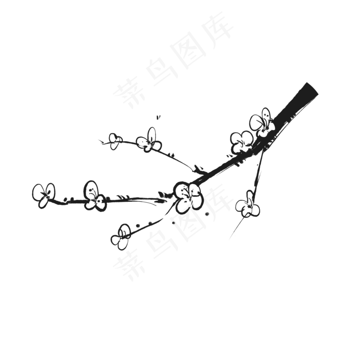 手绘古典中国梅花