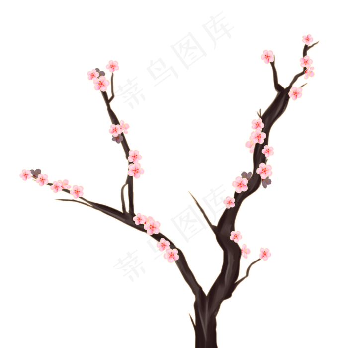 国潮粉色梅花(3000X3000(DPI:299))psd模版下载