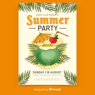 椰汁夏日派对海报