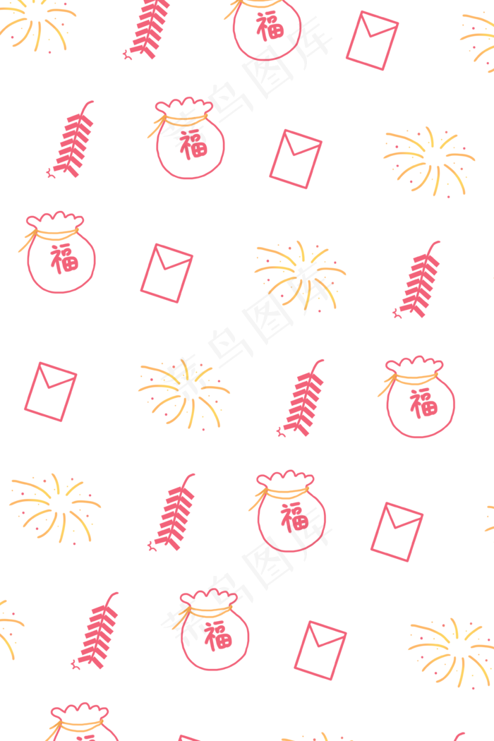 新年福袋鞭炮底纹