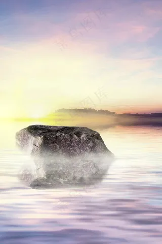 高级紫灰色调落日高清背景图