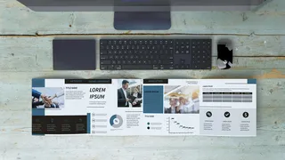 四折小册子模型样机