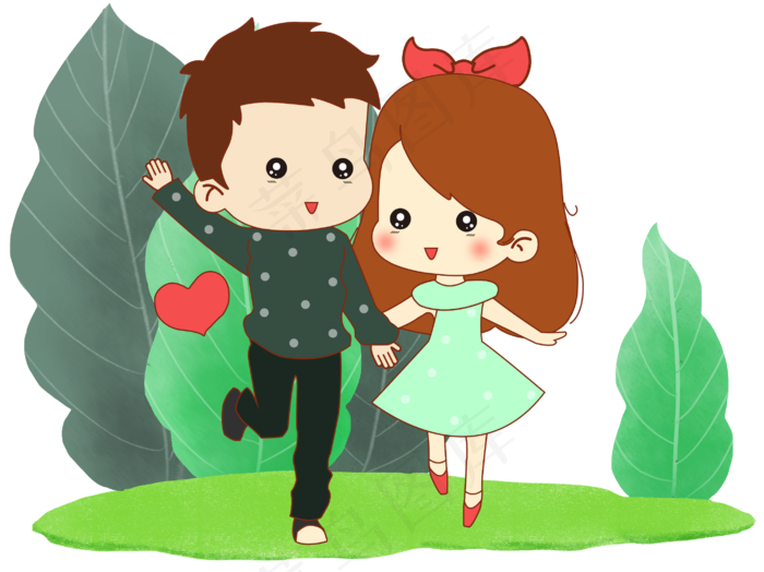 七夕情人节卡通手绘插画