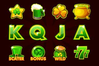 圣帕特里克的游戏图标，*和彩票或赌场的符号。